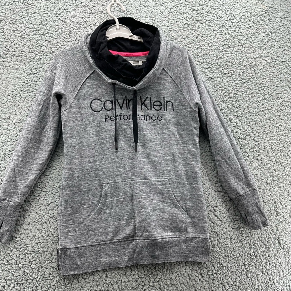 Calvin Klein Performance Charcoal Women's Cowl Neck Sweater